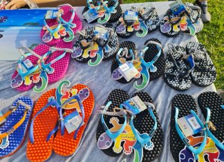 Bumpers Slippers Ojotas para toda la familia diseñadas con protuberancias que dan masajes al caminar.